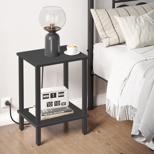 TUTOTAK End Table, Set of 2, Side Table, Nightstand, 2-Tier Storage Shelf, Sofa Table for Small Space, Living Room, Bed Room TB01BK035 - Image 2