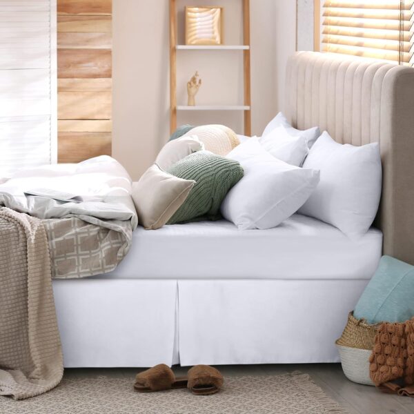 Utopia Bedding Queen Bed Skirt - Soft Quadruple Pleated Ruffle - Easy Fit with 16 Inch Tailored Drop - Hotel Quality, Shrinkage and Fade Resistant (Queen, White) - Image 4