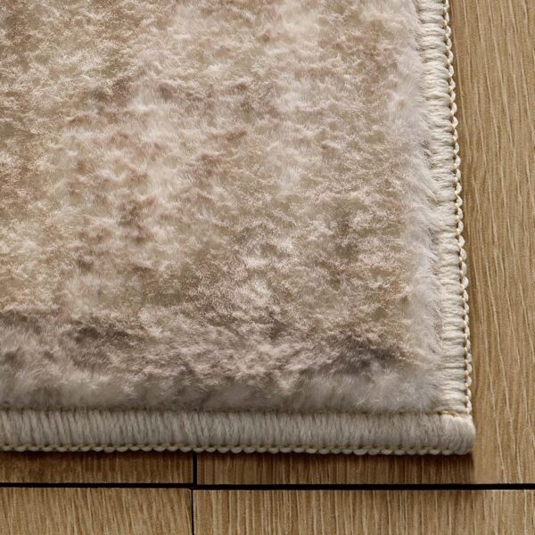 Area Rug Living Room Rugs: 5x7 Indoor Soft Small Low Pile Carpet Abstract Decor Large Washable for Bedroom Dining Room Under Kitchen Table Home Office - Beige/Ivory - Image 7