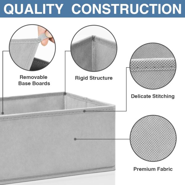 Criusia Drawer Organizer for Clothing, 12 Pack Sock Underwear Drawer Organizer Bins, Foldable Fabric Closet Organizers and Storage, Dresser Drawer Dividers for Baby Clothes, Bra, Scarves, Belt, Tie - Image 5