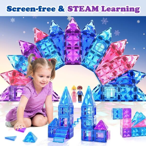 Diamond Magnetic Building Blocks - Frozen Princess Toys for 3-8 Year Old Girls & Boys - 3 4 5 6 Year Old Girl Birthday Xmas Present - Image 7