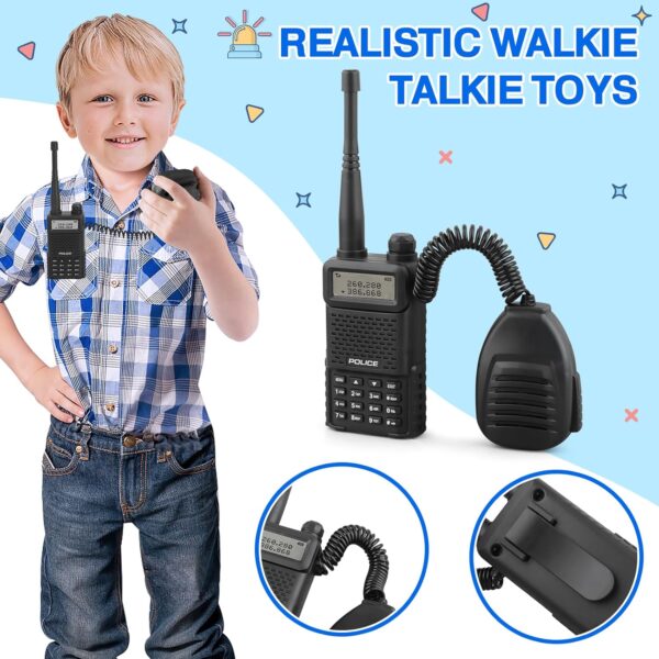 Police Toys, Police Pretend Play Toys for Dress Up, Role Play Set with Police Accessories, Handcuffs, Warning Light, Police Badge, Birthday Halloween Christmas Gifts for Kids Boys Girls - Image 5