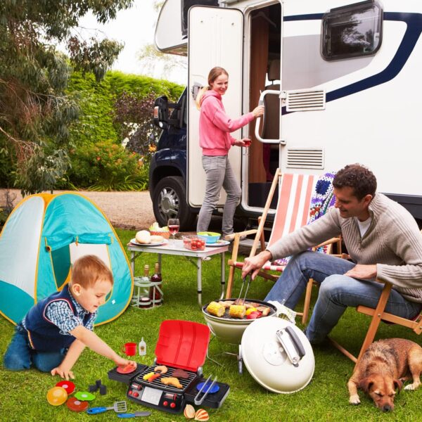 Kids Play Food Grill with Pretend Smoke Sound Light Kitchen Playset BBQ Accessories Camping Cooking Set Barbecue Toddler Girl Boy Toy 2 3 4 5 6 Year Old 4-8 Birthday Kid Outdoor Toy Gift Idea - Image 2