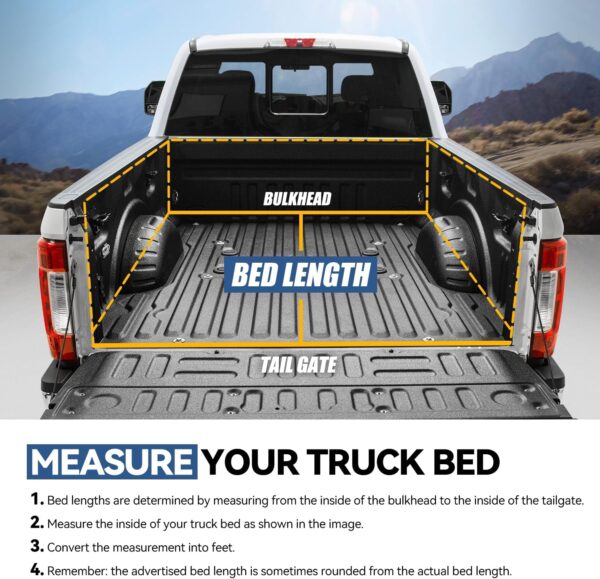 Auto Dynasty Soft Roll-up Tonneau Cover Truck Bed Covers Compatible with Chevy S10 GMC Sonoma 1994-2003, Isuzu Hombre 1996-2000 6Ft Fleetside Styleside Bed, Matte Black - Image 7