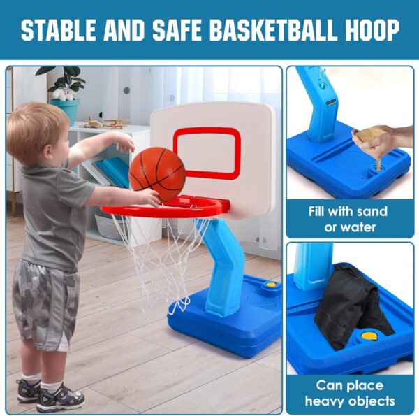 SUPER JOY Toddler Basketball Hoop Height Adjustable Kids Basketball Hoop for Indoor Outdoor Play Portable Basketball Goal Poolside Basketball Hoop for Swimming Pool Basketball Toy for Boys Girls - Image 4