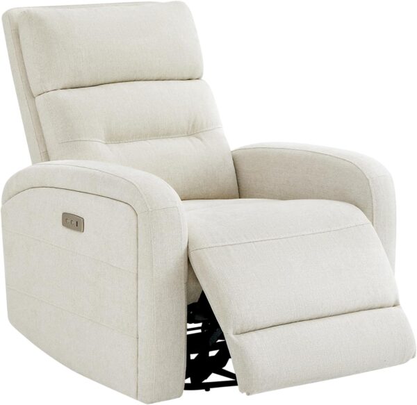 Watson & Whitely Power Recliner Swivel Glider Rocker, Recliner Chairs for Adults, Small Recliner for Living Room, Fabric in Linen