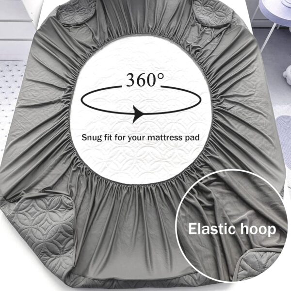 FELTYBED Full Size 54"x75" Waterproof Mattress Protector, Soft Bed Grey Mattress Cover Full, Breathable Mattress Pad Cover with Deep Pocket 6"- 15", Noiseless Washable - Image 5