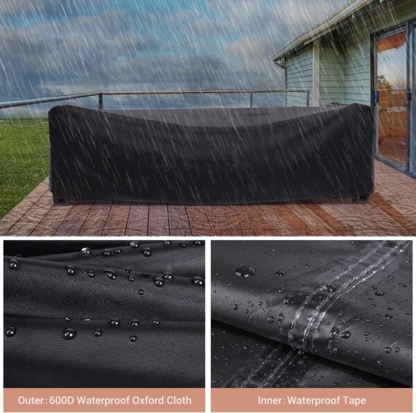 Patio Furniture Set Cover Waterproof, Mrrihand Outdoor Sectional Sofa Set Cover Heavy Duty 600D Table and Chair Set Cover 107" L×81" W×27.9" H - Image 5