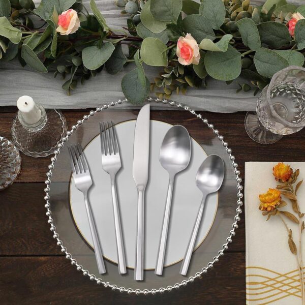 Gold 20 Piece Forged Stainless Steel Silverware Set, Hexagon Handle Flatware, Modern Mirror Finish Cutlery Set, Service for 4, Dishwasher Safe - Image 7
