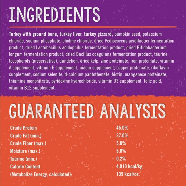 Stella & Chewy's Freeze-Dried Raw Cat Dinner Morsels – Grain Free, Protein Rich Cat & Kitten Food – Tummy Ticklin’ Turkey Recipe – 18 oz Bag - Image 4