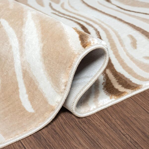 Abani Regal Beige Brown Swirl Lines Area Rug 8' x 10' for Living Room, Bedroom - Abstract Design - Durable & Easy to Clean - Image 7