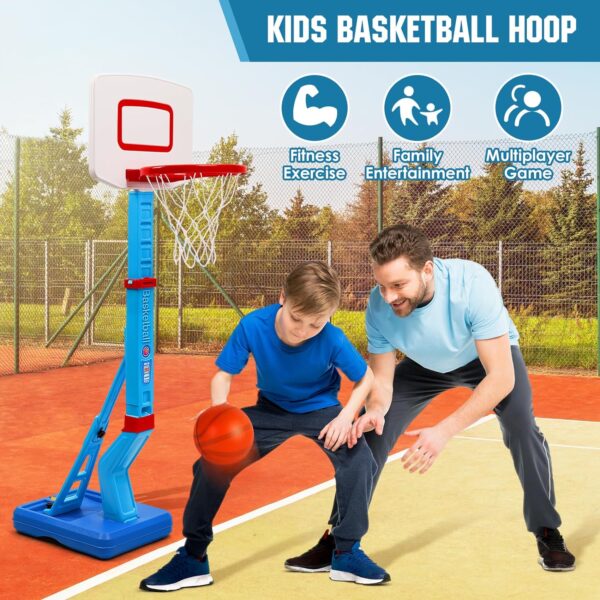 SUPER JOY Toddler Basketball Hoop Height Adjustable Kids Basketball Hoop for Indoor Outdoor Play Portable Basketball Goal Poolside Basketball Hoop for Swimming Pool Basketball Toy for Boys Girls - Image 7