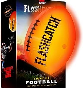 Light Up Football - Glow in the Dark Ball - NO 6 - Outdoor Sports Birthday Gifts for Boys 8-15+ Year Old - Kids Teenage Youth Easter Gift Ideas Activity - Boy Toys Stuff Ages 8 9 10 11 12 13 14 15