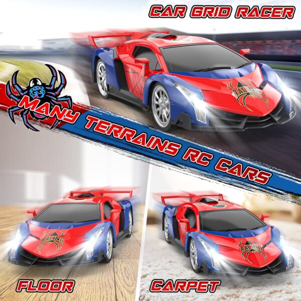 Growsland 2024 Remote Control Car for Kids, RC Cars for Boys Kids 1:18 Electric Vehicle Toy Car Hobby Racing Car Toys with Lights & Controller, Birthday Gift for 3 4 5 6 7 8 9 Year Old Boys Girls - Image 4