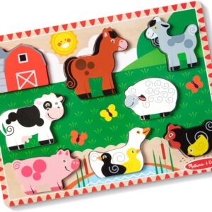 Melissa & Doug Farm Wooden Chunky Puzzle (8 pcs) - FSC Certified