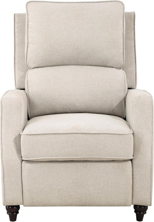 Lexicon Push Back Recliner Chair Living Room, Reclining Sofa Chair, Modern Recliner Sofa Chair, Fabric Recliner Arm Chair for Living Room/Office/Apartment, Beige - Image 3