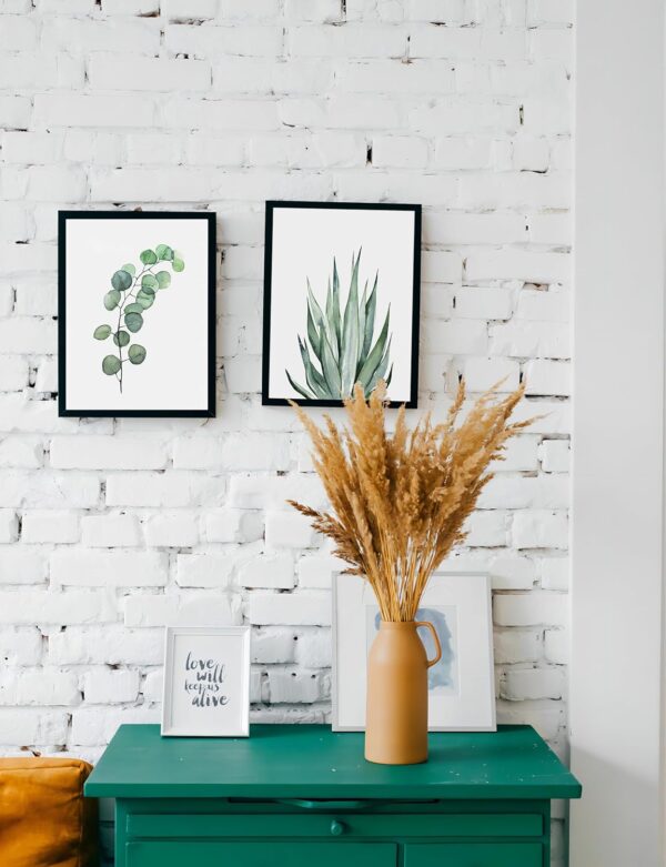 Jiovbiol Minimalist Green Wall Art Prints Set of 6，Boho Greenery Botanical Wall Decor，Leaves Paintings For Wall,Green Plant Posters Collage Set for Living Room(Unframed 8x10in) - Image 3