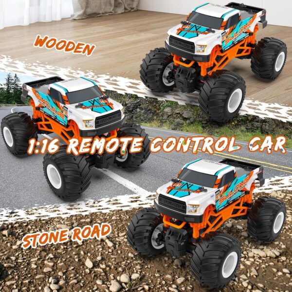 1:16 Scale RC Monster Truck - 2.4GHz All Terrain Car for Kids 4-12, 20 Km/h Off Road RC Truck, Christmas or Birthday Gift - Image 2