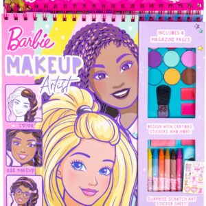 Horizon Group USA Barbie Makeup Artist Magazine, Create Your Own Hair & Makeup Looks Using 130+ Stencils, 180+ Stickers, Crayons, Pretend Makeup & More
