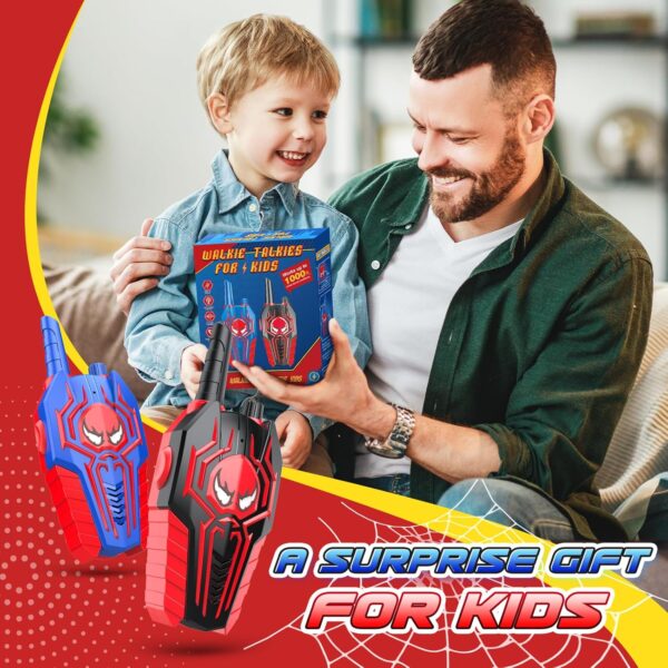 Spider Walkie Talkies for Kids: Toys Gifts for 3 4 5 6 7 8 9 Year Old Boys Girls Ages 5-7 Kids Walkie Talkies Outdoor Hiking 2 Way Radio Toy for 3-12 Year Old Boy Girl Halloween Birthday Gift Age 3-6 - Image 7