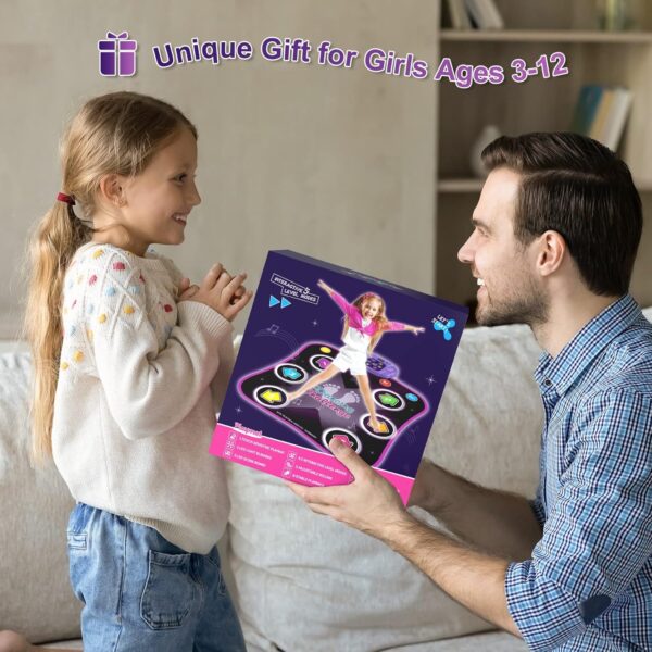 Dance Mat Toys for 3-12 Year Old Kids, Electronic Dance Pad with Light-up 6-Button Wireless Bluetooth, Music Dance with 5 Game Modes, Birthday Toys Gifts for 3 4 5 6 7 8 9 10+ Year Old Girls - Image 7