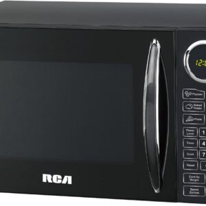 RCA Countertop Kitchen Microwave Oven, Black, 0.9 Cubic Foot (900 Watts), 15.5"D x 19"W x 10.85"H