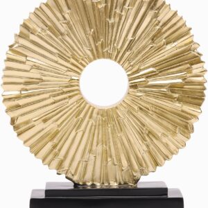 DOVDOV Gold Home Decor and Accessories, Round Geometric Statues, Unique Home Decor for Office Bookcase Room Coffee Table Console TV Stand Decor.