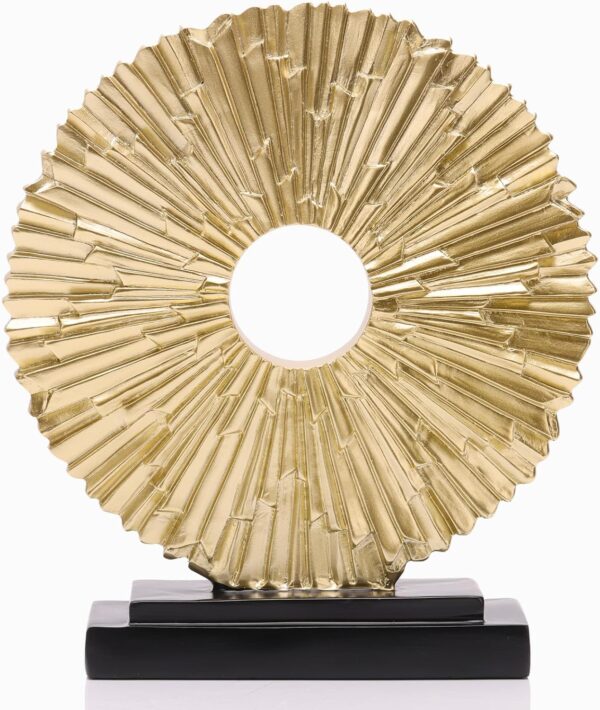 DOVDOV Gold Home Decor and Accessories, Round Geometric Statues, Unique Home Decor for Office Bookcase Room Coffee Table Console TV Stand Decor.
