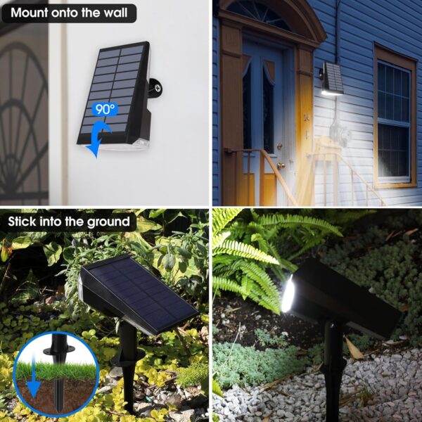 E ENERGETIC LIGHTING Solar Lights Outdoor Waterproof IP68, 4 Lighting Modes Solar Powered Garden Yard Spot Solar Lights for Christmas Outside Landscape- 2 Pack (Daylight) - Image 7