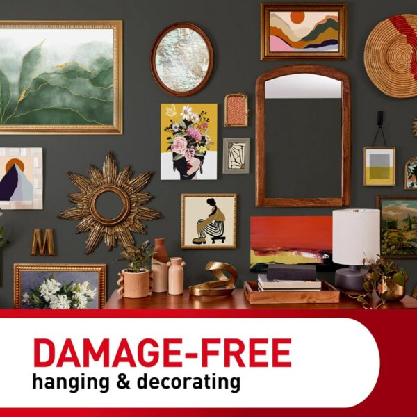 Command Variety Pack, Picture Hanging Strips, Wire Hooks and Wall Hooks, Damage Free Hanging Clear Variety Pack for Up to 19 Items, 1 Kit - Image 6