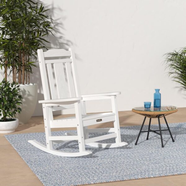 SERWALL Outdoor Rocking Chair White Set of 2 - Image 2