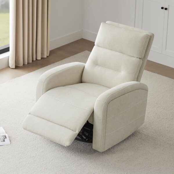 Watson & Whitely Power Recliner Swivel Glider Rocker, Recliner Chairs for Adults, Small Recliner for Living Room, Fabric in Linen - Image 4