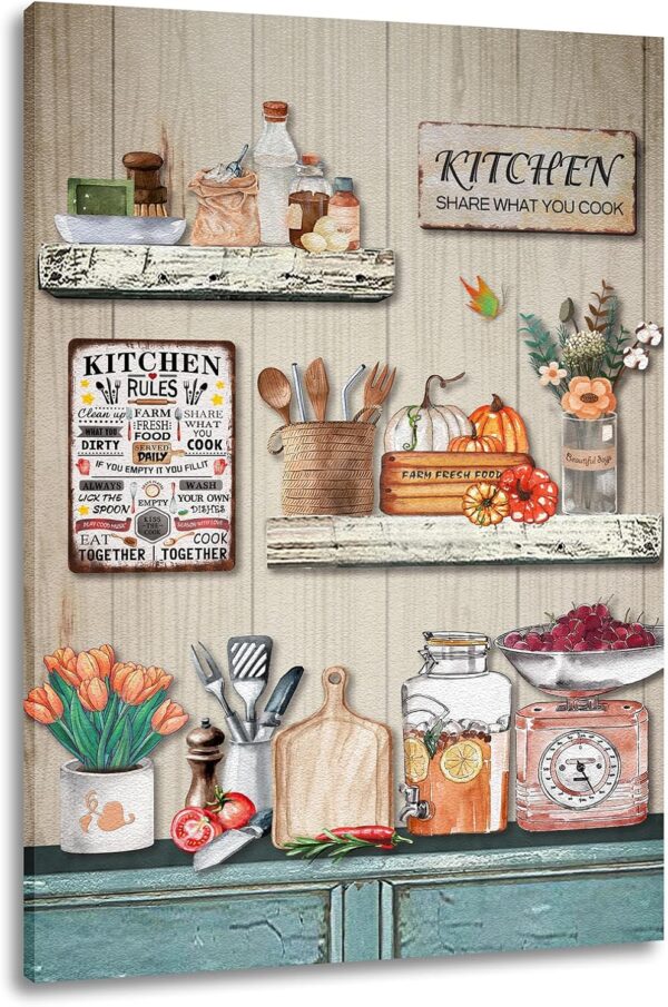 Kitchen Canvas Wall Art Print Kitchen Pictures Wall Decor and Accessories Dining Room Decor With Framed