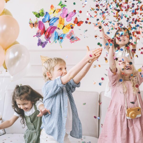 Butterfly Wall Decor 24/48 PCS, 3D Butterflies Stickers for Party Decorations with Magnets(Colorful, 24) - Image 4