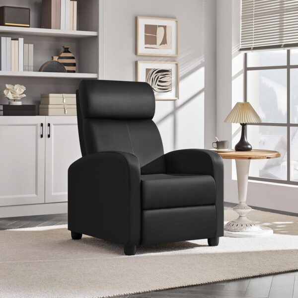Yaheetech Recliner Chair PU Leather Recliner Sofa Home Theater Seating with Lumbar Support Overstuffed High-Density Sponge Push Back Recliners Armchair for Living Room - Image 2