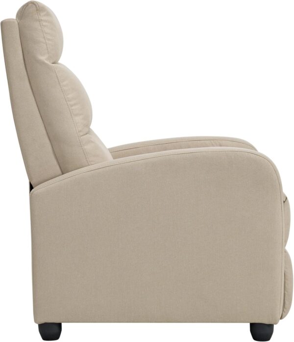 Recliner Chair for Adults Push Back Armchair Home Theater Seating with Lumbar Support Single Sofa for Living Room,Beige(Fabric) - Image 6