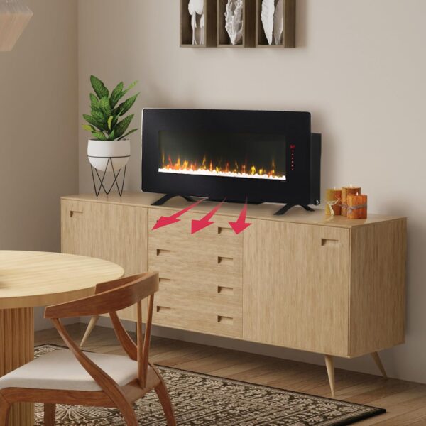 Dimplex Winslow Wall Mounted Electric Fireplace, 42" Inch, Black, 1400W - Modern Wall Electric Fireplace with Heater, Multiple Media Options, Remote Control - Slim Fireplaces for Living Room, Bedroom - Image 7