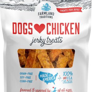 Farmland Traditions Dogs Love Chicken Premium Two Ingredients Jerky Treats for Dogs (3 lbs USA Raised Chicken)