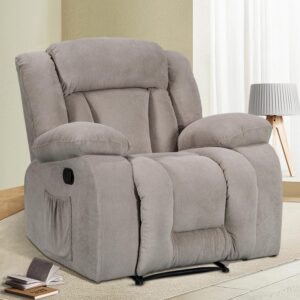 Recliner Chairs for Adults 2024 New Reclining Sofa Chair with Massage and Heat,Chenille Recliner Chair for Living Room,Bedroom, Nursery, Home Theater Seating,Khaki