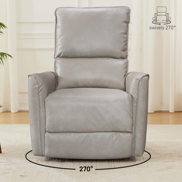 Rocker Recliner Chair, Swivel Recliner Chairs for Adults, Adjustable Glider Reclining Chair for Living Room, Bedroom, Office, No-Tool Assembly Multi-Functional Living Room Chairs, Black - Image 3
