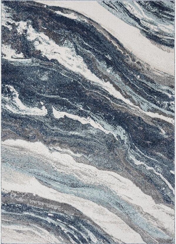 LUXE WEAVERS Lagos Collection 7983 Blue 8x10 Art Deco Area Rug - Image 2
