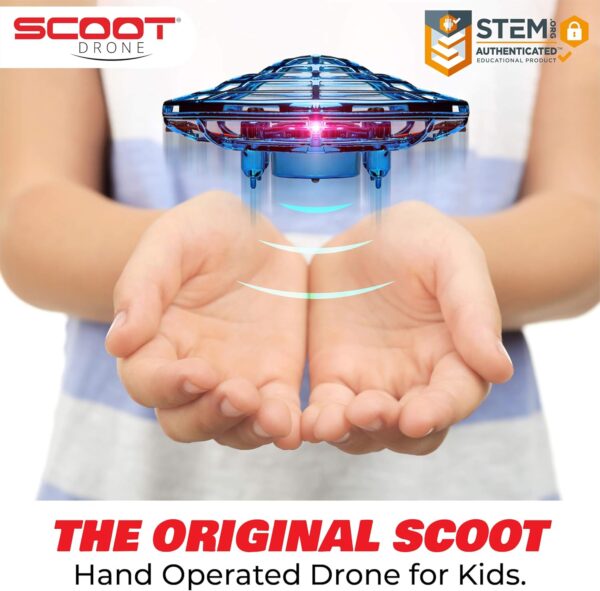 Force1 Scoot Hand Operated Drone for Kids or Adults - Hands Free Motion Sensor Mini Drones for Kids, Easy Indoor Small UFO Toy Flying Ball Drone Toy for Boys and Girls Kids Drones (Blue) - Image 2