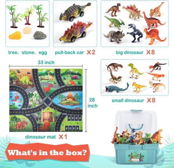 Dinosaur Toys for 3 4 5 Year Old Boys Gifts, Dinosaurs Toys for Kids 3-5-7, Dino Figures Activity Play Mat Christmas Birthday Gifts for Girls Toddler Toys Age 2-4 - Image 6