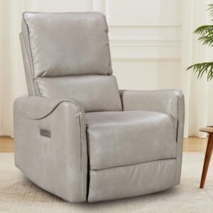 Rocker Recliner Chair, Swivel Recliner Chairs for Adults, Adjustable Glider Reclining Chair for Living Room, Bedroom, Office, No-Tool Assembly Multi-Functional Living Room Chairs, Black