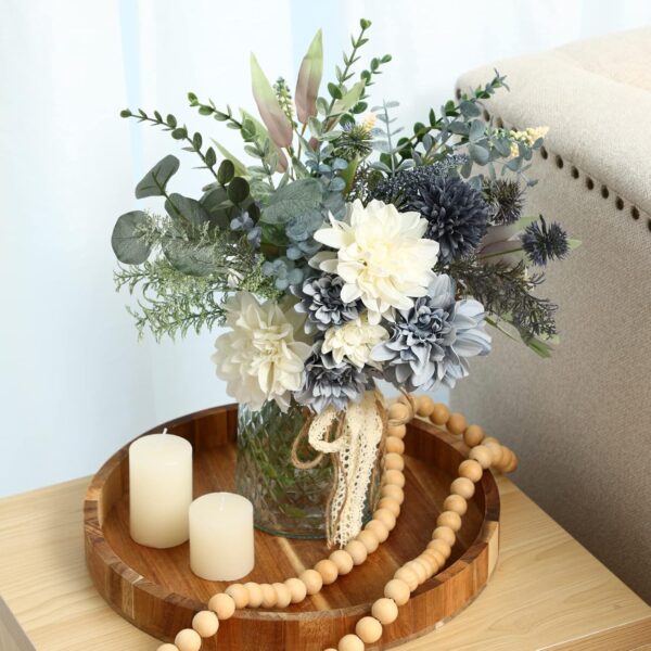 CEWOR Faux Flowers in Vase, Artificial Silk Flowers with Vase, Artificial Floral Table Centerpieces Decor for Farmhouse Coffee Table Living Room Bathroom Plant Decor - Image 7
