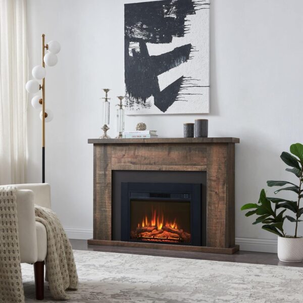 Efiretric® Adam Electric Fireplace Insert with Front Trim Kit, 23" W x 17" H (EF447) with Front Trim Kit, 1500W Heater, Remote Control and Timer - Image 2