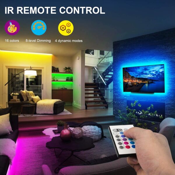 Tv Led Backlight, Maylit 8.2ft Led Strip Lights for 40-60in Tv, USB Powered Tv Lights kit with Remote, RGB Bias Lighting for Room Decor - Image 5