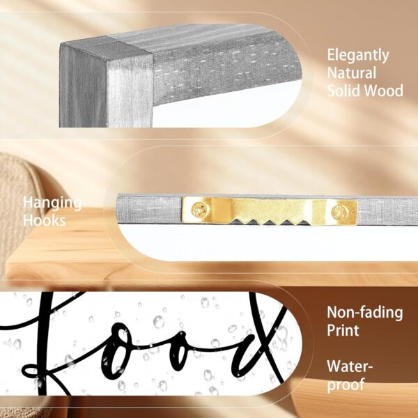 Heiple Set of 3 Framed Farmhouse Bless The Food Before Us Sign Kitchen Wall Decor for Dining Room Decor Wall Art Wood Signs (Gray,11"x14") - Image 6
