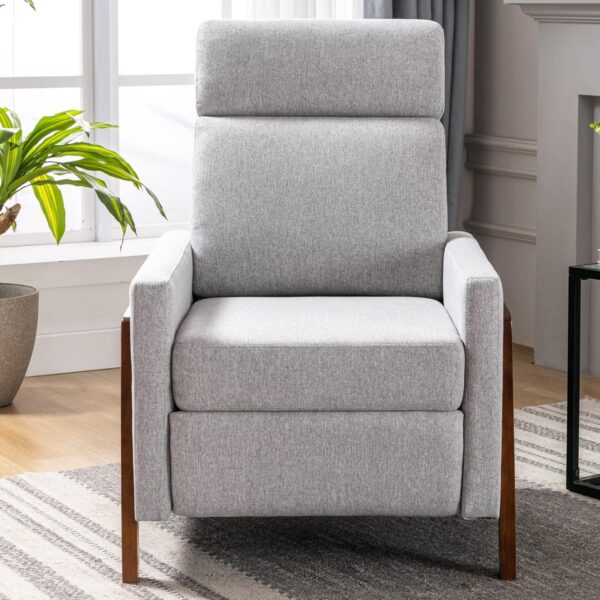 Push Back Recliner Chair, Upholstered Accent Chair Recliners with Thick Seat Cushion and Backrest Small Recliners for Small Spaces Living Room, Home Theater - Image 7
