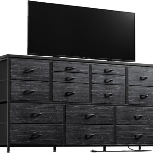 EnHomee Dresser TV Stand with Power Outlet 60" TV Stands for Living Room Dresser for Bedroom with 16 Drawers for TV Stand with Storage TV Stand for Bedroom Media TV Console Table 51.1''W*11.8''*34.8''